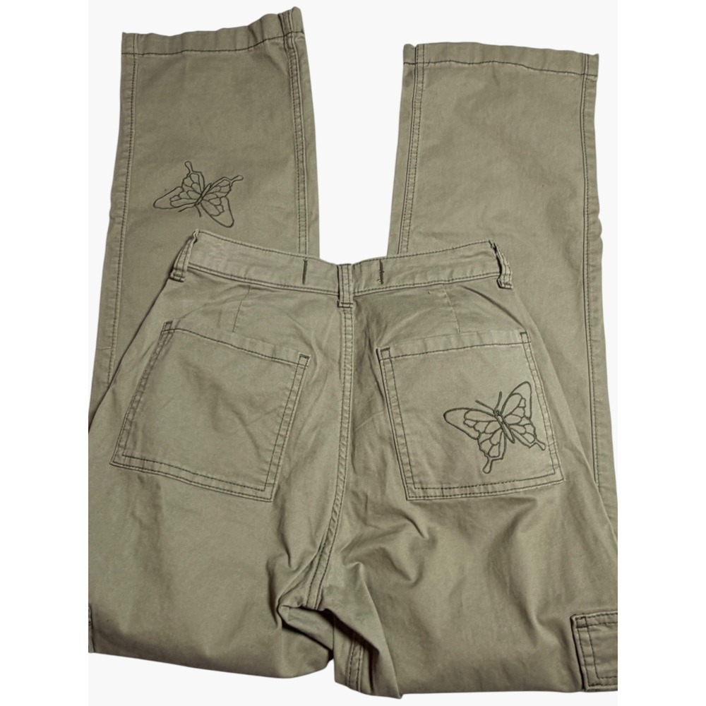Hollister Ultra High-Rise Dad Pant Olive Green Butterfly Cargo 000R W23R